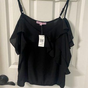 Spaghetti Strap black full bloom wovens